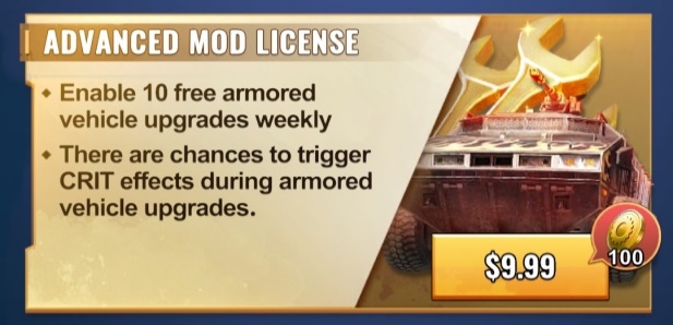Advanced Mod License card